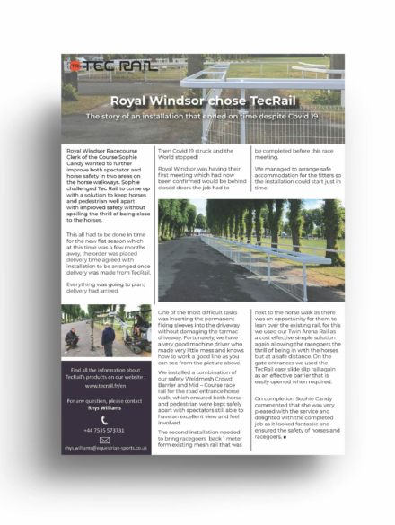 Royal Windsor, publicité print, TecRail UK - Anaïs Clavel, designer graphique