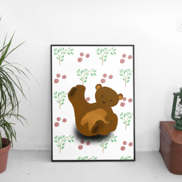 ourson, dans la forêt il y a... illsutration animaux de la forêt - Anaïs Clavel, designer graphique