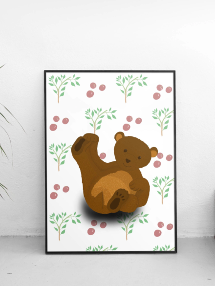 ourson, dans la forêt il y a... illsutration animaux de la forêt - Anaïs Clavel, designer graphique