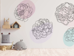pivoine - illustration murale chambre d'enfant - Anaïs Clavel