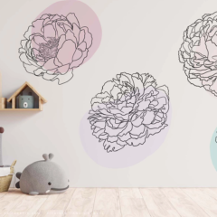 pivoine - illustration murale chambre d'enfant - Anaïs Clavel