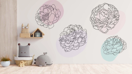 pivoine - illustration murale chambre d'enfant - Anaïs Clavel