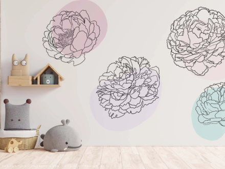 pivoine - illustration murale chambre d'enfant - Anaïs Clavel