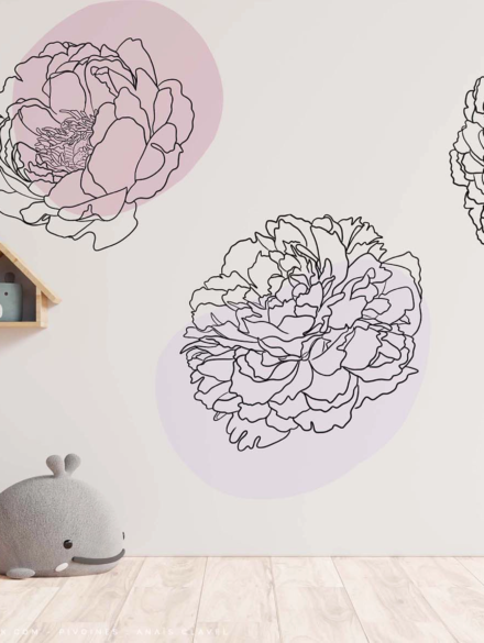pivoine - illustration murale chambre d'enfant - Anaïs Clavel