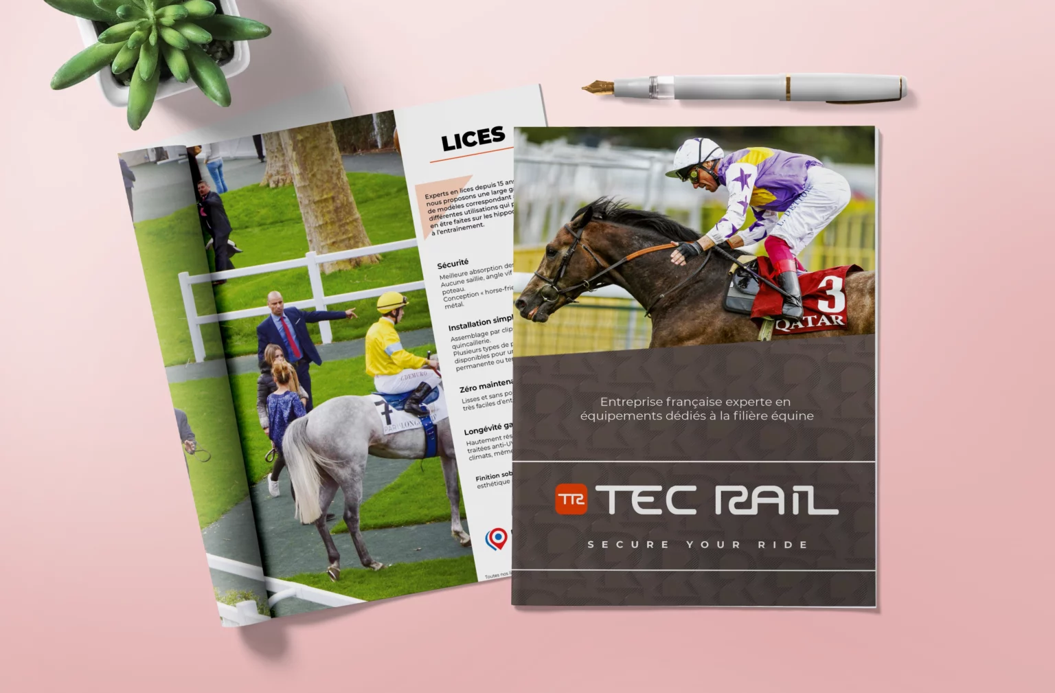 Catalogue TecRail : couverture et double page lice