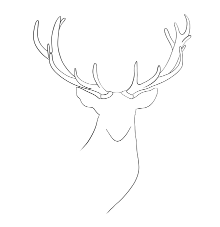 illustration minimaliste cerf